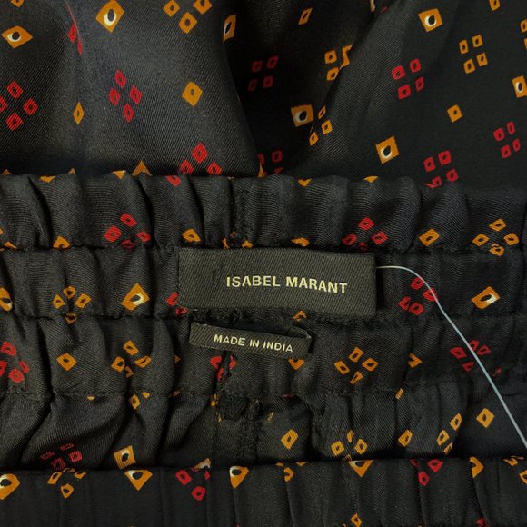 Isabel Marant S Silk Dot Printed Pants Black - Picture 7 of 12
